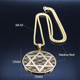 NEW Judaism Stainless Steel Flower of life Hexagram Gold Color Necklaces Pendant Necklace - The Jewellery Supermarket