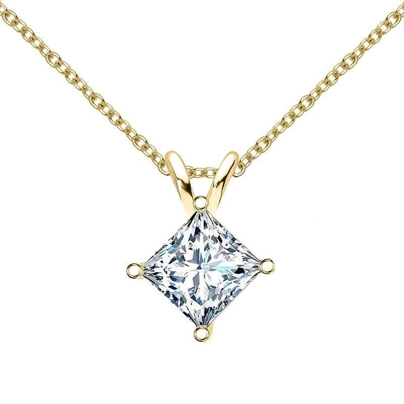Fabulous 1 Carat D Color Princess/Cushion High Quality Moissanite Diamonds Pendant Necklace - Luxury Jewellery - The Jewellery Supermarket