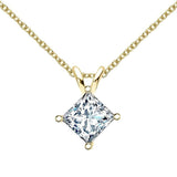 Fabulous 1 Carat D Color Princess/Cushion High Quality Moissanite Diamonds Pendant Necklace - Luxury Jewellery - The Jewellery Supermarket