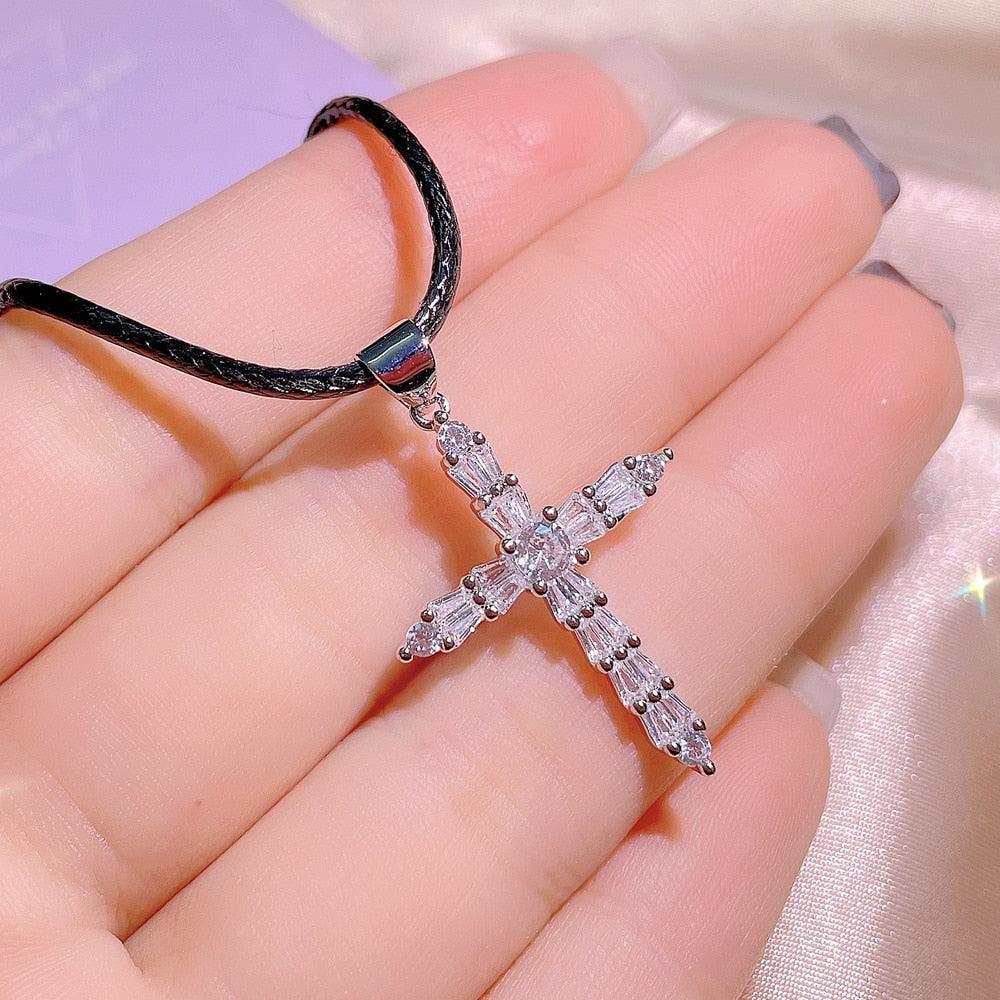 Dazzling Silver Light Luxury 17 Style Selection of AAA+ Cubic Zirconia Diamonds Cross Pendants Necklaces - The Jewellery Supermarket