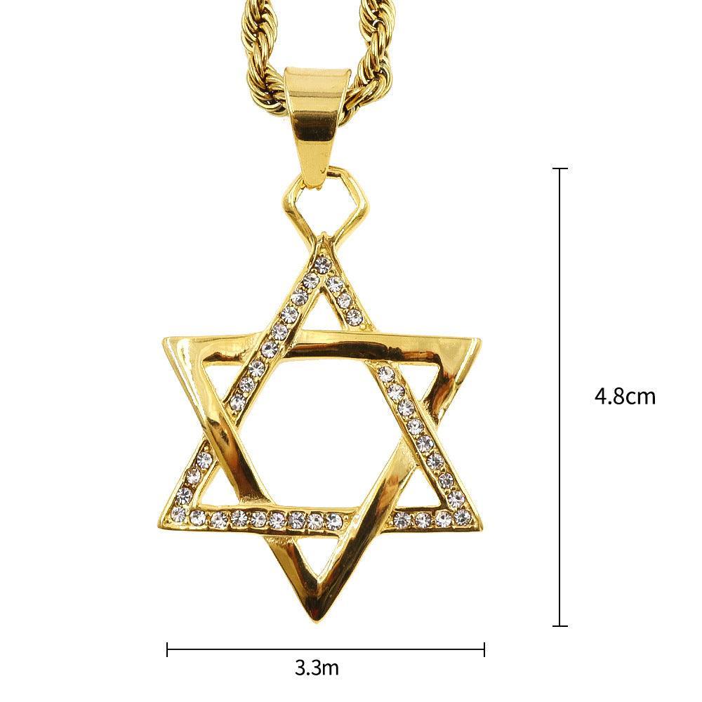 NEW ARRIVAL Jewish Star of David Necklace Long Chain Womens Religious Necklace - The Jewellery Supermarket