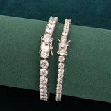 CAPTIVATING Gold Color 1 Row AAA+ Cubic Zirconia Simulated Diamonds Tennis Link Bracelets - The Jewellery Supermarket