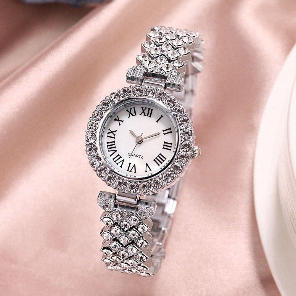 New Terrific Luxury Simulated Diamonds Watch Bling Fashion Watch And Bracelet Set - Ideal Gifts - The Jewellery Supermarket