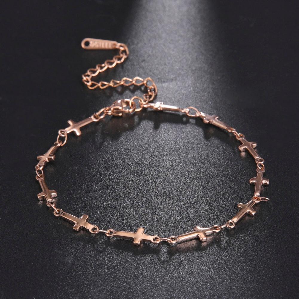BEST SELLER Cute Fashion Cross Bracelet Stainless Steel Adjustable Bracelets - Jesus Christian Jewellery - The Jewellery Supermarket