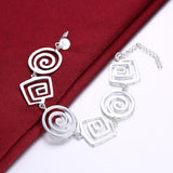 New Fine Retro Thread Earrings Bracelets Necklace for Women Silver Jewellery sets - Fashion Jewellery Set - The Jewellery Supermarket