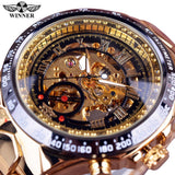 NEW - Luxury Mens Golden Mechanical Automatic Skeleton Watch