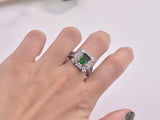 NEW - Luxury AAA+ Cubic Zirconia Green Color Princess Designer Ring - The Jewellery Supermarket