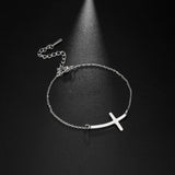 Best Seller - Christian Simple Chain Stainless Steel Cross Charm Bracelets Bangles - Religious Jewellery - The Jewellery Supermarket