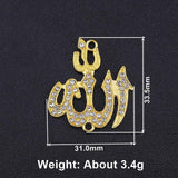 NEW Religious Islamic Muslim Allah Charms Cz Rhinestones Crescent Pendants For Eid al-Fitr - The Jewellery Supermarket