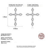 New Sparkling Simple Silver Tiny AAA+ Cubic Zirconia Diamonds Cross Stud Earrings for Women - The Jewellery Supermarket
