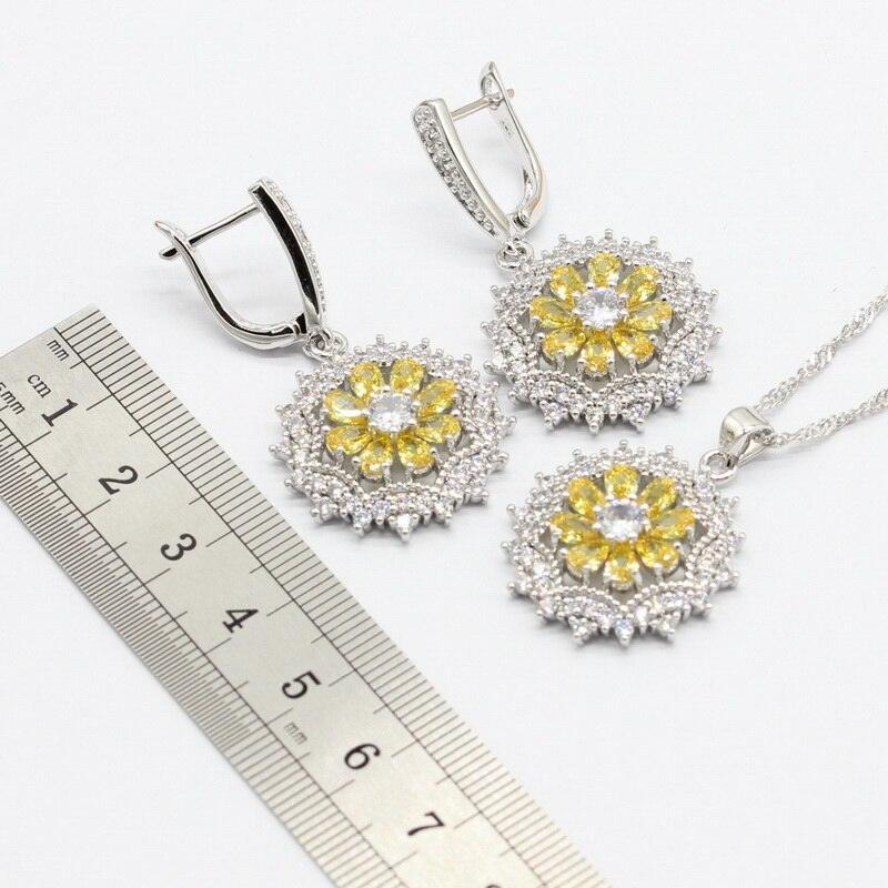 Ideal Birthday Gift - Silver 925 Yellow Zircon Jewellery Set - The Jewellery Supermarket