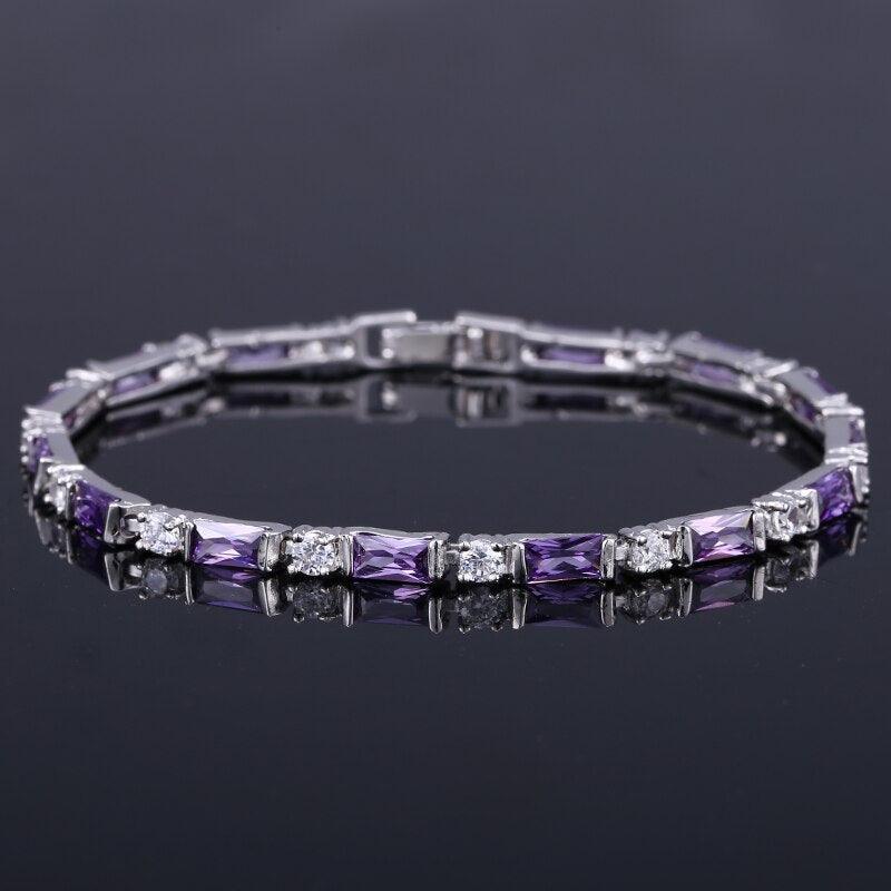 SUPERB Fashion AAA+ Cubic Zirconia Simulated Diamonds Charming Lovely Red Green Blue Tennis Bracelets - The Jewellery Supermarket