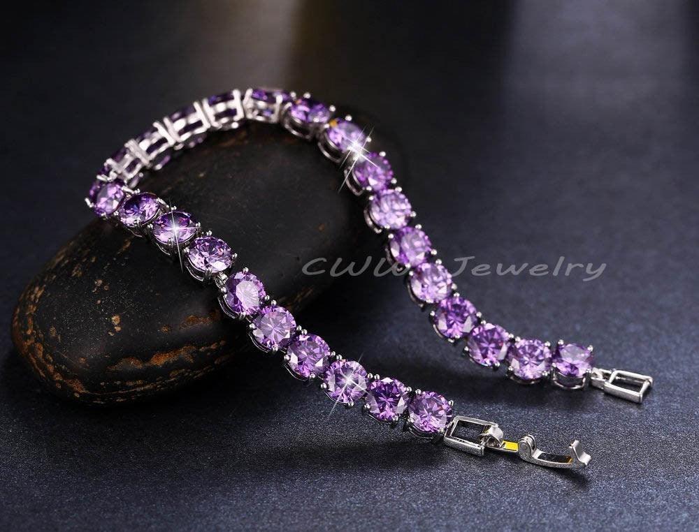 Latest Design White Gold Color Round 0.5 carat AAA+ Cubic Zirconia Simulated Diamonds Tennis Bracelets - The Jewellery Supermarket