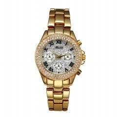 Wonderful Classic Roman Numbers Women Bling Fashion Casual Gold Colour Ladies Quartz Watch - The Jewellery Supermarket