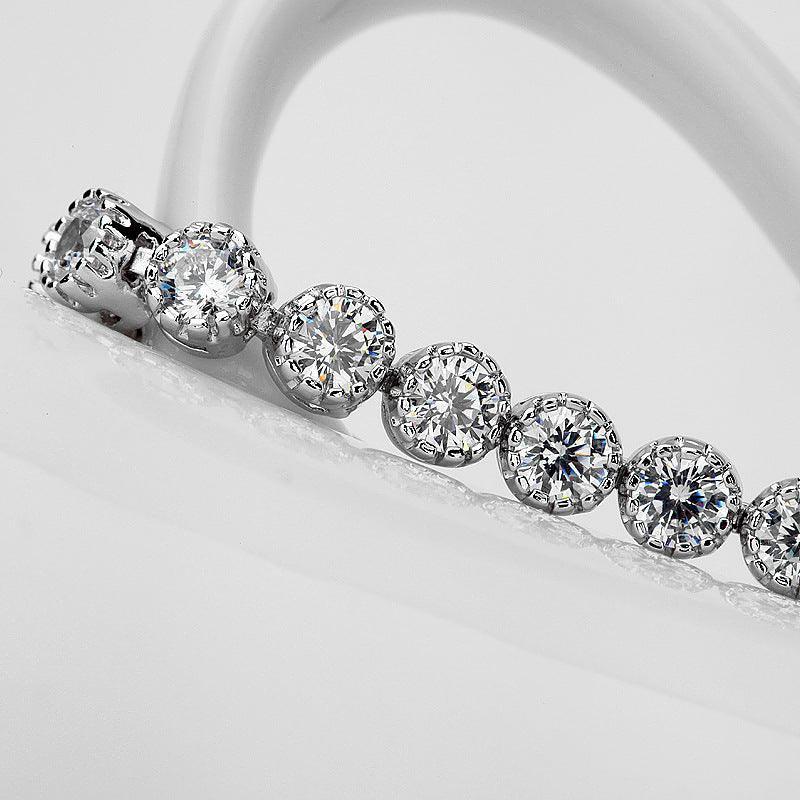 Luxury Women Round AAA+ CZ Diamonds Silver Color Tennis Bracelet - The Jewellery Supermarket