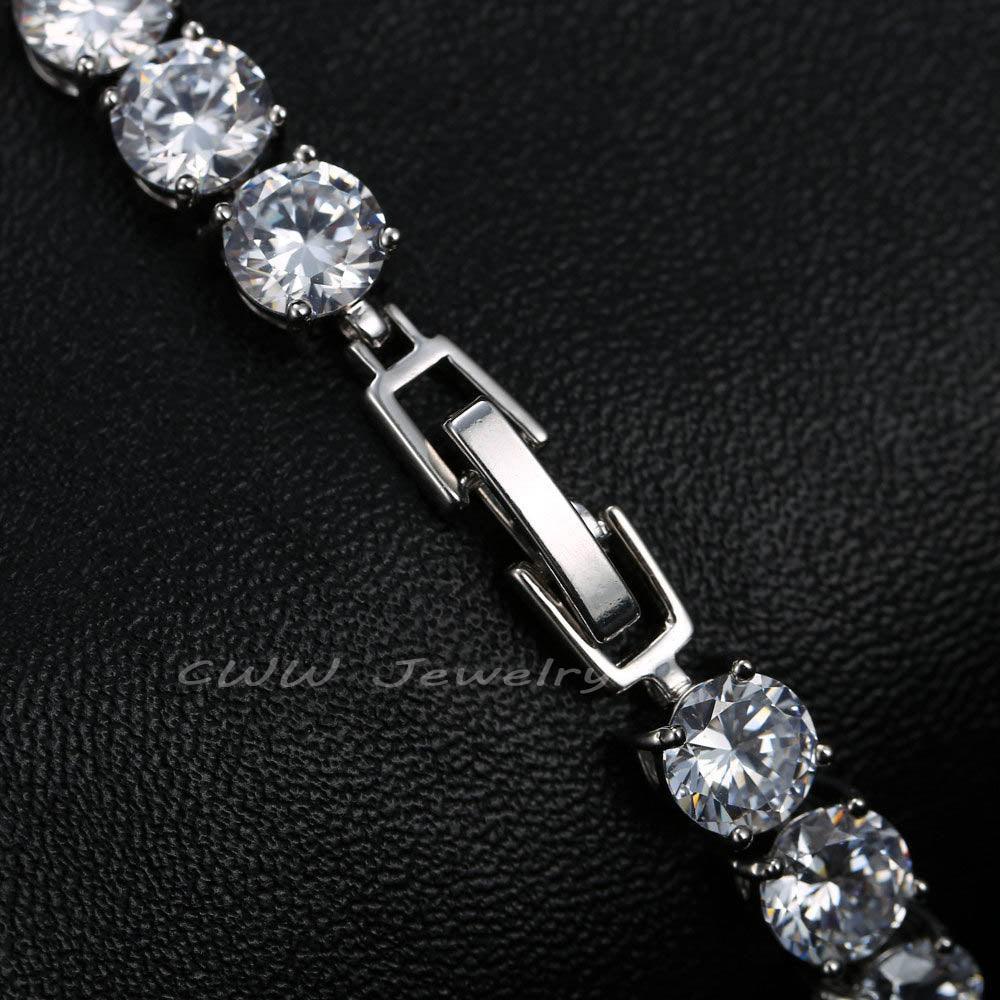Latest Design White Gold Color Round 0.5 carat AAA+ Cubic Zirconia Simulated Diamonds Tennis Bracelets - The Jewellery Supermarket
