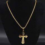 Marvellous Gold Color Chain Christian Cross Stainless Steel Necklace - Religious Jewellery - The Jewellery Supermarket