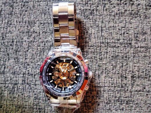 NEW - Luxury Mens Stainless Steel Skeleton Mechanical Waterproof Watch - The Jewellery Supermarket