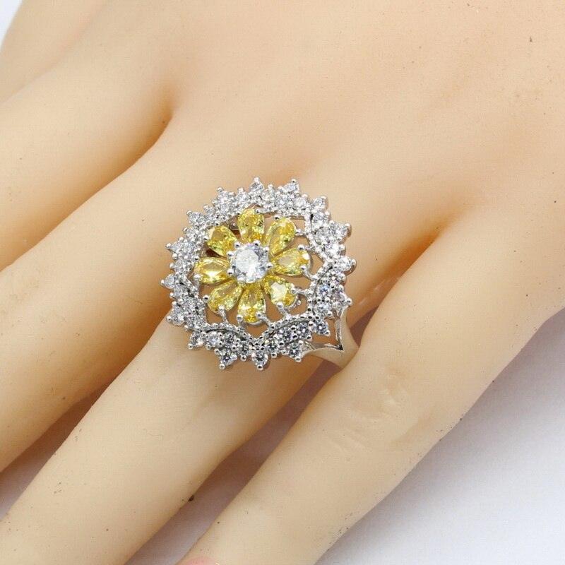 Ideal Birthday Gift - Silver 925 Yellow Zircon Jewellery Set - The Jewellery Supermarket