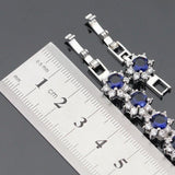 Ideal Gift - Dark Blue Sapphire AAA+ White Zircon Jewellery Set - The Jewellery Supermarket