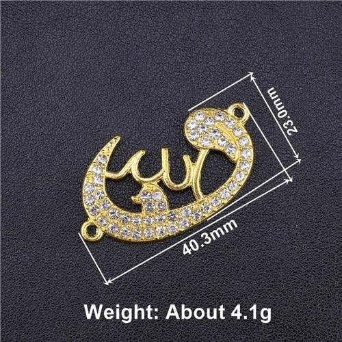 NEW Religious Islamic Muslim Allah Charms Cz Rhinestones Crescent Pendants For Eid al-Fitr - The Jewellery Supermarket