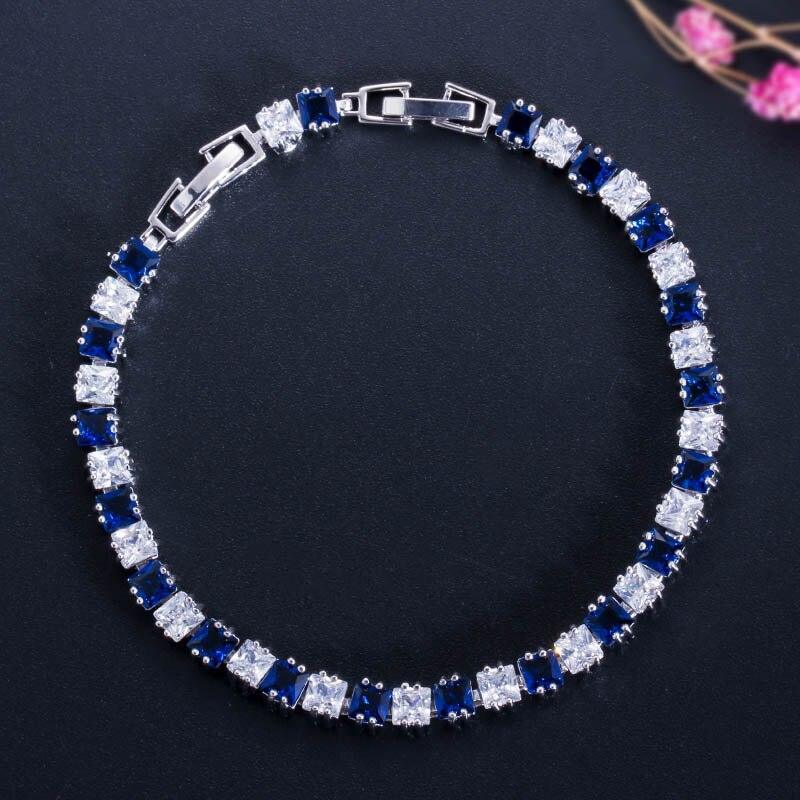 DELIGHTFUL High QualityPrincess Cut Sparkling Square AAA+ Cubic Zircon Simulated Diamonds Tennis Bracelets - The Jewellery Supermarket