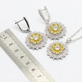Ideal Birthday Gift - Silver 925 Yellow Zircon Jewellery Set - The Jewellery Supermarket