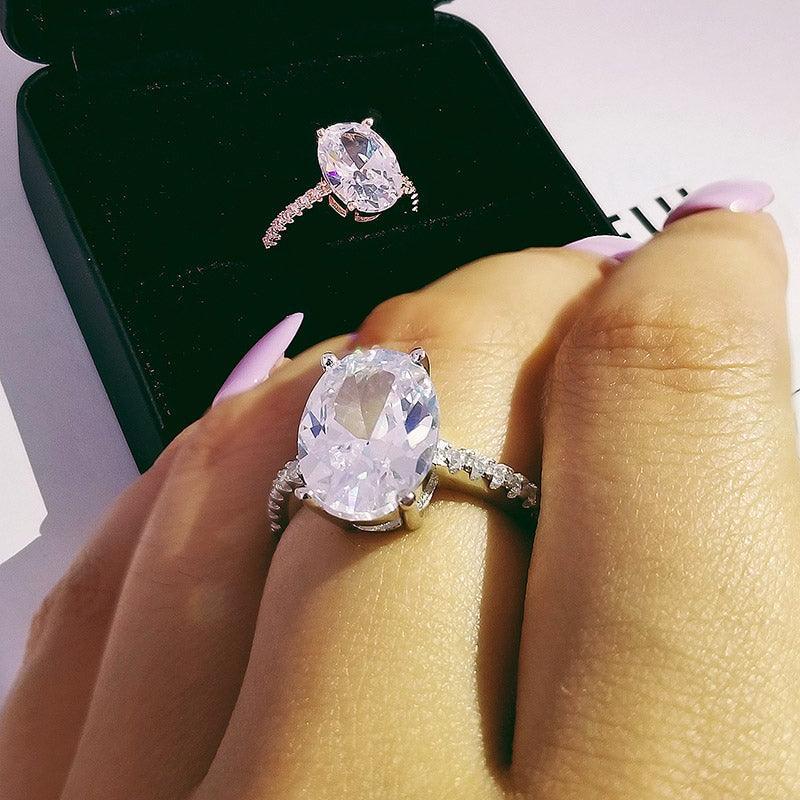 Dazzling Luxury Oval Pink AAA+ Cubic Zirconia Popular Rings - The Jewellery Supermarket