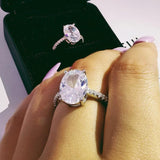 Dazzling Luxury Oval Pink AAA+ Cubic Zirconia Popular Rings - The Jewellery Supermarket