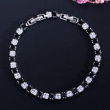 Fashion Tennis Style White Gold Color AAA+ Cubic Zirconia Simulated Diamonds With Red Blue Black Green Bracelets - The Jewellery Supermarket