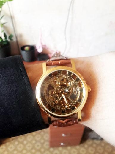 Top Brand Luxury Transparent Golden Case Luxury Casual Design Skeleton Watch - The Jewellery Supermarket