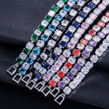 Fashion Tennis Style White Gold Color AAA+ Cubic Zirconia Simulated Diamonds With Red Blue Black Green Bracelets - The Jewellery Supermarket