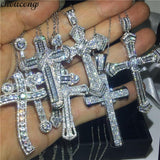 Luxury Cross Pendant AAA+ Cubic Zirconia Diamonds 925 Sterling silver Cross Pendants Necklaces - The Jewellery Supermarket