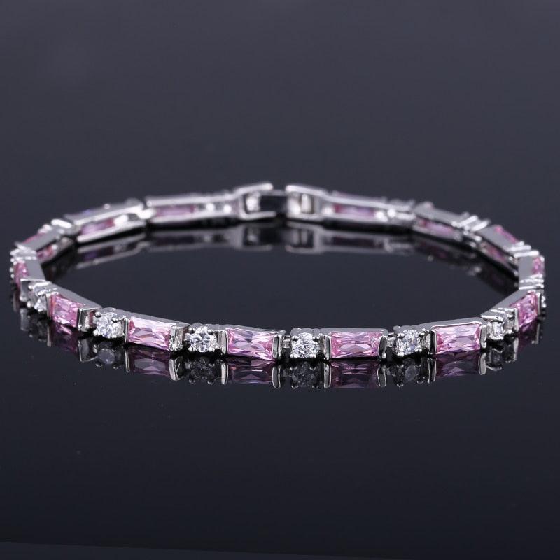 SUPERB Fashion AAA+ Cubic Zirconia Simulated Diamonds Charming Lovely Red Green Blue Tennis Bracelets - The Jewellery Supermarket