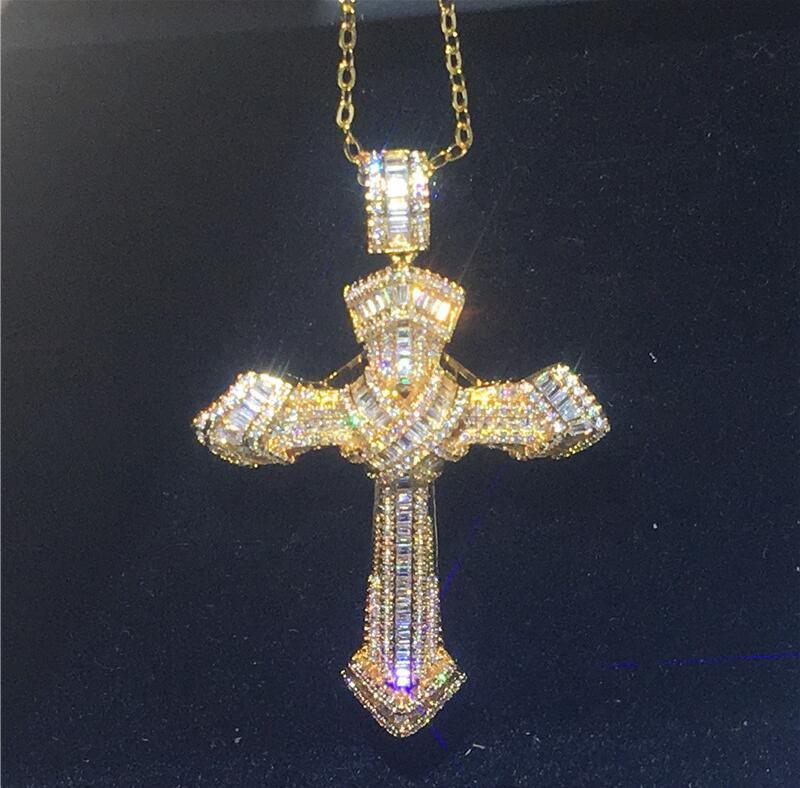 Luxury Cross Pendant AAA+ Cubic Zirconia Diamonds 925 Sterling silver Cross Pendants Necklaces - The Jewellery Supermarket