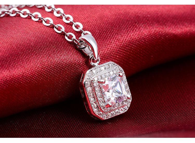 Dazzling Pink Princess Cut AAA+ Cubic Zirconia Diamonds Jewellery Set - The Jewellery Supermarket