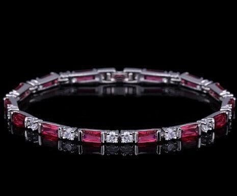 SUPERB Fashion AAA+ Cubic Zirconia Simulated Diamonds Charming Lovely Red Green Blue Tennis Bracelets - The Jewellery Supermarket