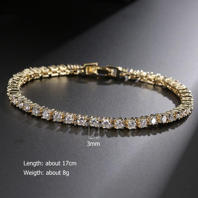 AMAZING Trendy Round AAA+ Cubic Zirconia Simulated Diamonds Tennis Bracelets Bangles for Women - The Jewellery Supermarket