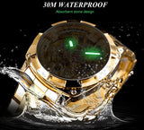 NEW - Luxury Men Golden Luminous Hands Skeleton Transparent Retro Watch - The Jewellery Supermarket