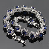 Ideal Gift - Dark Blue Sapphire AAA+ White Zircon Jewellery Set - The Jewellery Supermarket