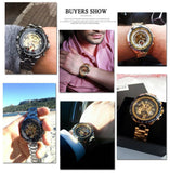 NEW - Luxury Mens Golden Mechanical Automatic Skeleton Watch - The Jewellery Supermarket