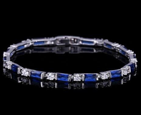 SUPERB Fashion AAA+ Cubic Zirconia Simulated Diamonds Charming Lovely Red Green Blue Tennis Bracelets - The Jewellery Supermarket