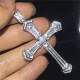 Luxury Cross Pendant AAA+ Cubic Zirconia Diamonds 925 Sterling silver Cross Pendants Necklaces - The Jewellery Supermarket