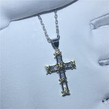 Luxury Cross Pendant AAA+ Cubic Zirconia Diamonds 925 Sterling silver Cross Pendants Necklaces - The Jewellery Supermarket
