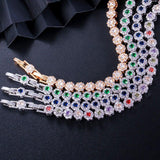 Classic Micro Pave Round AAA+ Cubic Zirconia Simulated Diamonds Yellow Gold Color Tennis Bracelets for Women - The Jewellery Supermarket