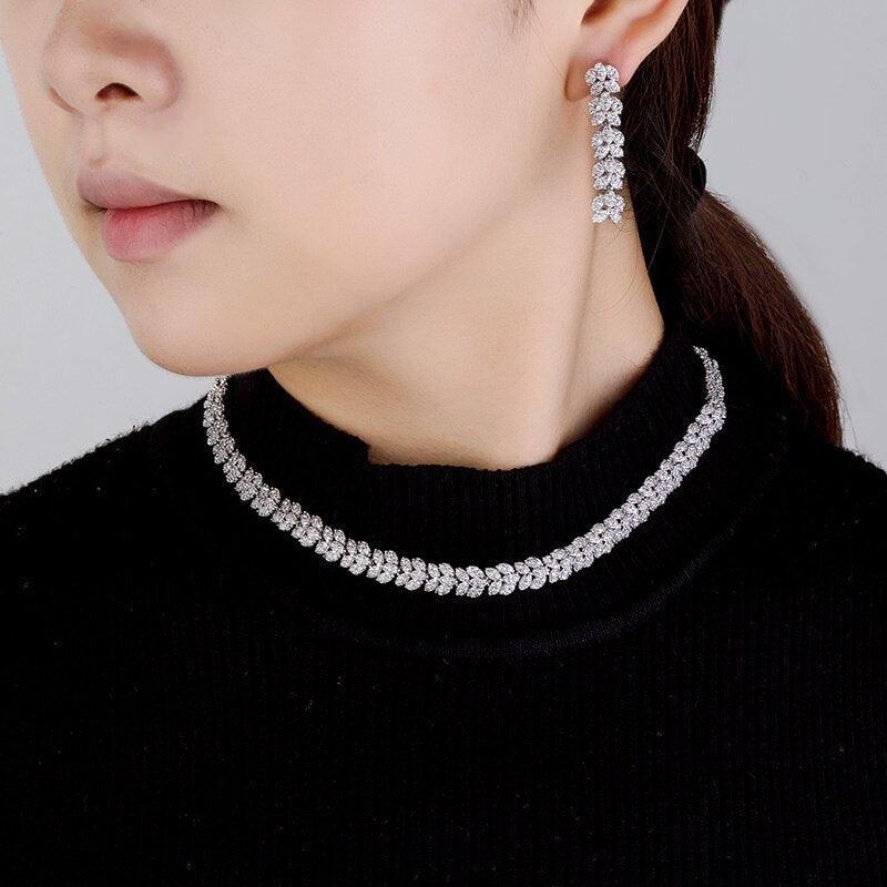 NEW ARRIVAL - Outstanding Luxury AAA+ Cubic Zirconia Diamonds Jewellery Set - The Jewellery Supermarket