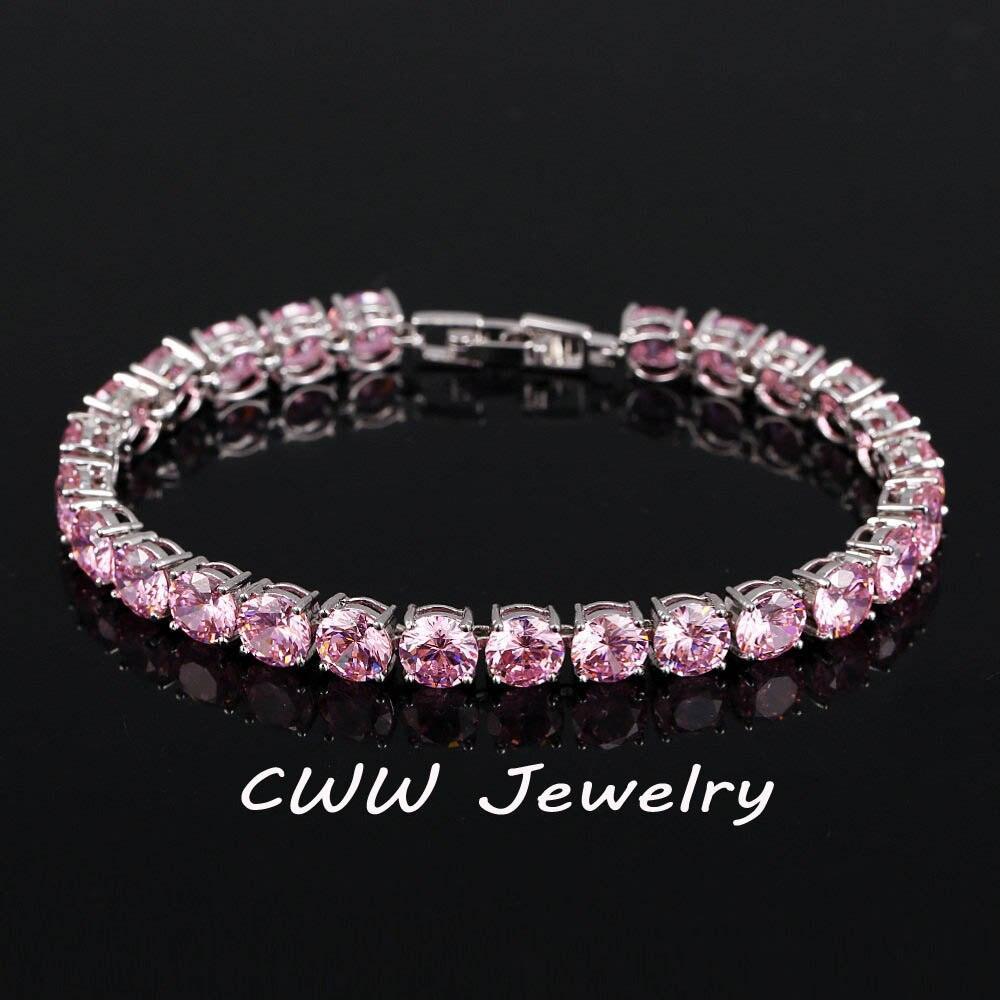 Latest Design White Gold Color Round 0.5 carat AAA+ Cubic Zirconia Simulated Diamonds Tennis Bracelets - The Jewellery Supermarket