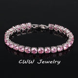 Latest Design White Gold Color Round 0.5 carat AAA+ Cubic Zirconia Simulated Diamonds Tennis Bracelets - The Jewellery Supermarket