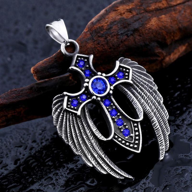 New Arrival 316L Stainless Steel Wing Cross Christian Pendant Necklace - High Quality Religious Fashion Jewellery - The Jewellery Supermarket