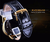 NEW - Luxury Men Golden SteampunkTriangle Skeleton Movement Mechanical Wrist Watch - The Jewellery Supermarket